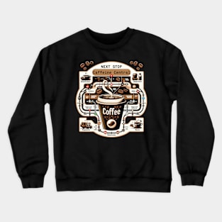 NYC Espresso Express: NYC Subway Coffee Map Crewneck Sweatshirt